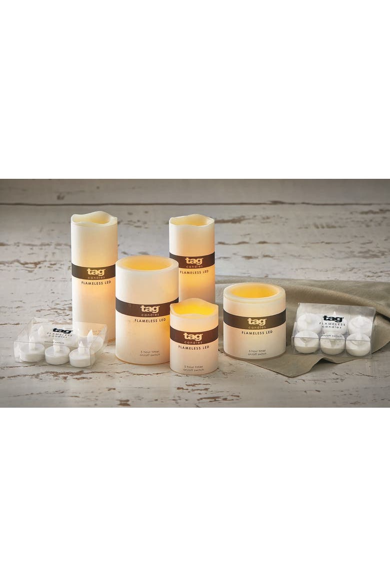 Set of 6 Ivory LED Tealights Flameless Candles Everyday Use, Alternate, color, Beige