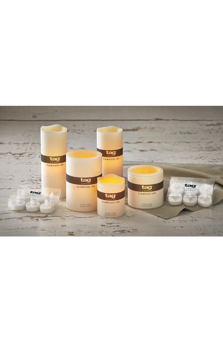 tag Set of 6 Ivory LED Tealights Flameless Candles Everyday Use, Alternate, color, Beige