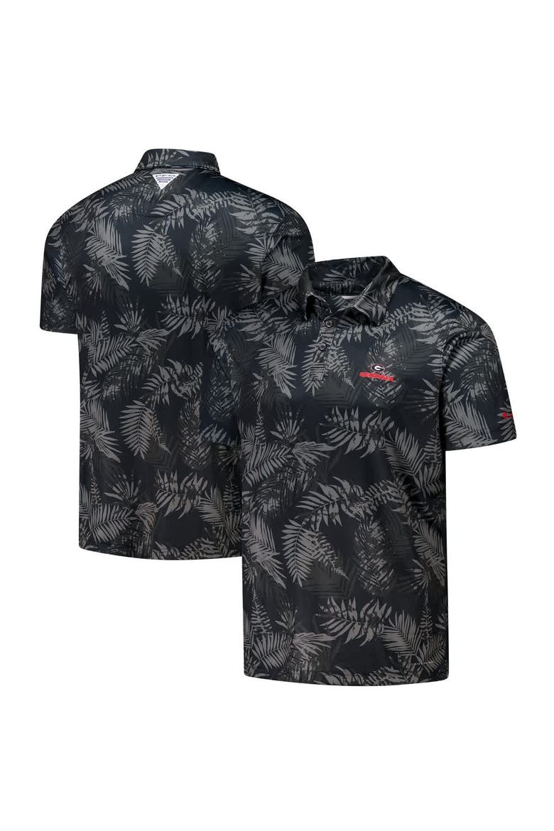 Men's Columbia Black Georgia Bulldogs PFG Super Terminal Tackle™ Omni-Shade™ Bangalows Polo, Main, color, Black