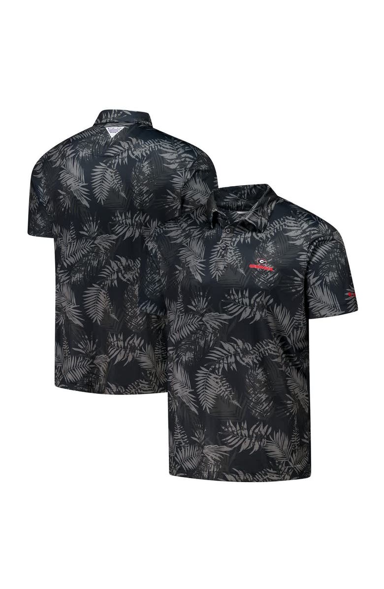 Columbia Men's Columbia Black Georgia Bulldogs PFG Super Terminal Tackle<sup>™</sup> Omni-Shade<sup>™</sup> Bangalows Polo, Main, color, Black