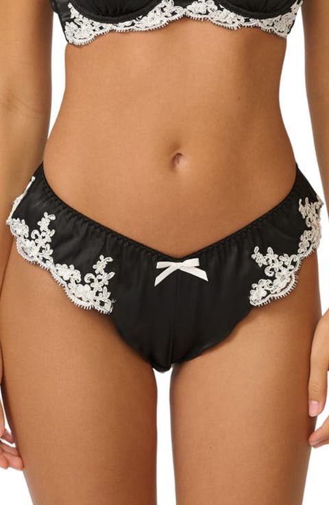 Cinderella Lace Trim Stretch Satin Briefs