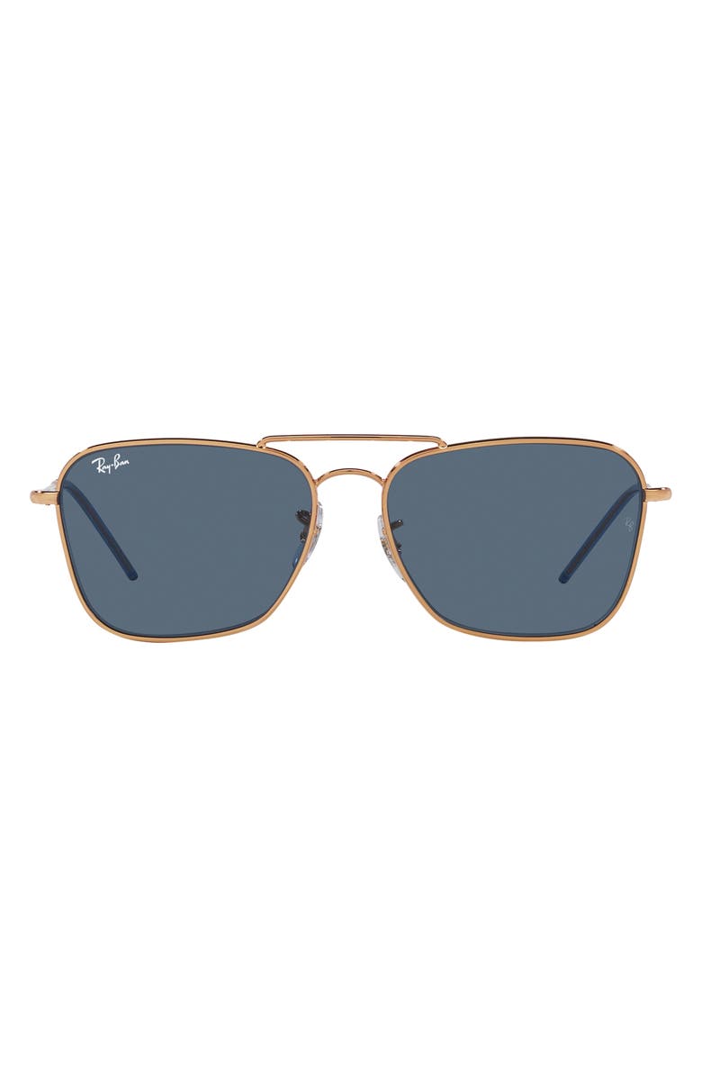 Ray-Ban Caravan Reverse 58mm Square Sunglasses, Alternate, color, Rose Gold
