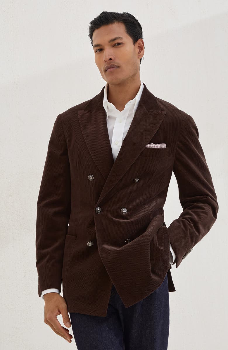 Brunello Cucinelli Corduroy blazer, Alternate, color, Brown