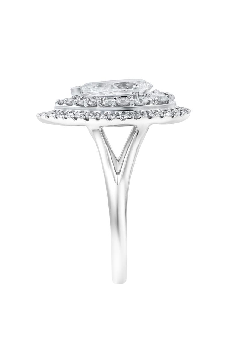 LuvMyJewelry Anisa 14K White Gold Pear Lab Grown Diamond Halo Engagement Ring - 2.5 Ct, Alternate, color, 14K White Gold