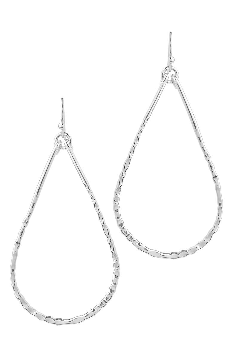 Sterling Forever Hammered Teardrop Earrings, Main, color, 