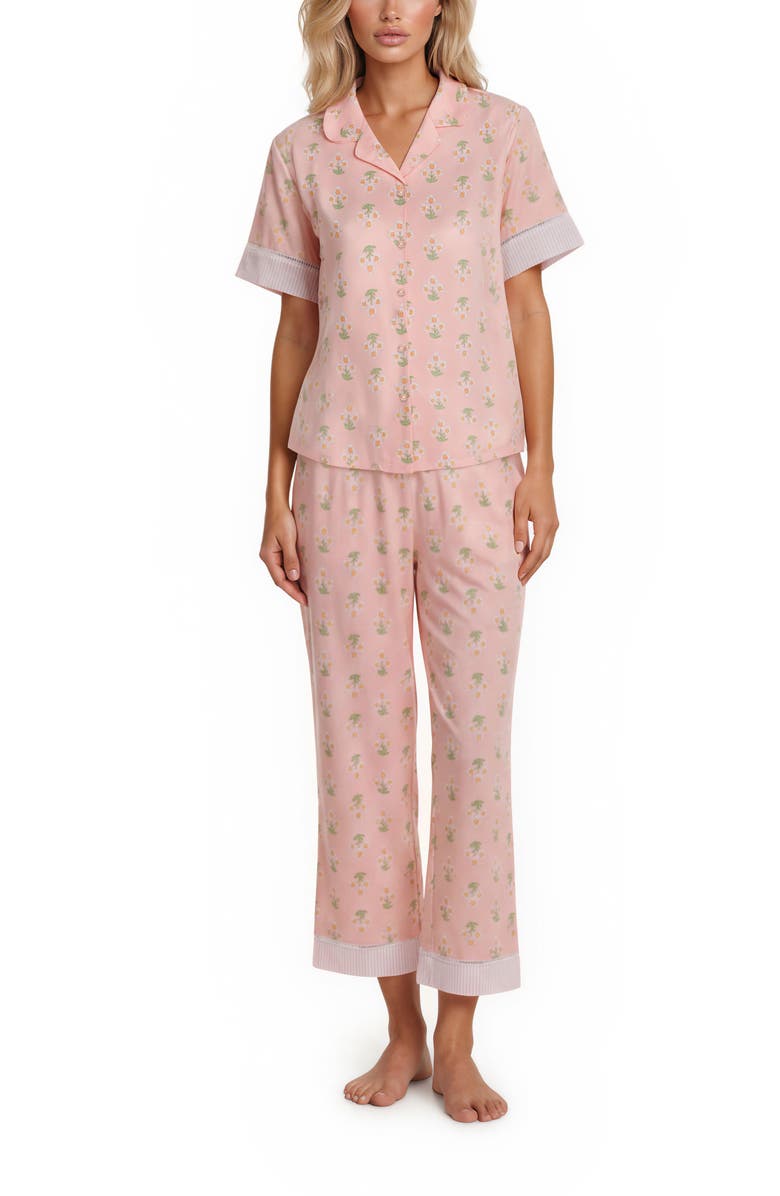 VERA BRADLEY Short Sleeve Notch Collar Pajamas, Alternate, color, Pink