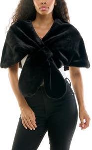 Nina Leonard Faux Fur Pull-Through Stole