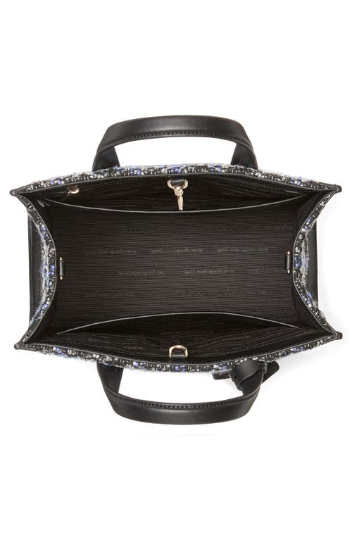 Kate Spade New York Small Manhattan Plaid Tweed Tote In Black Multi.