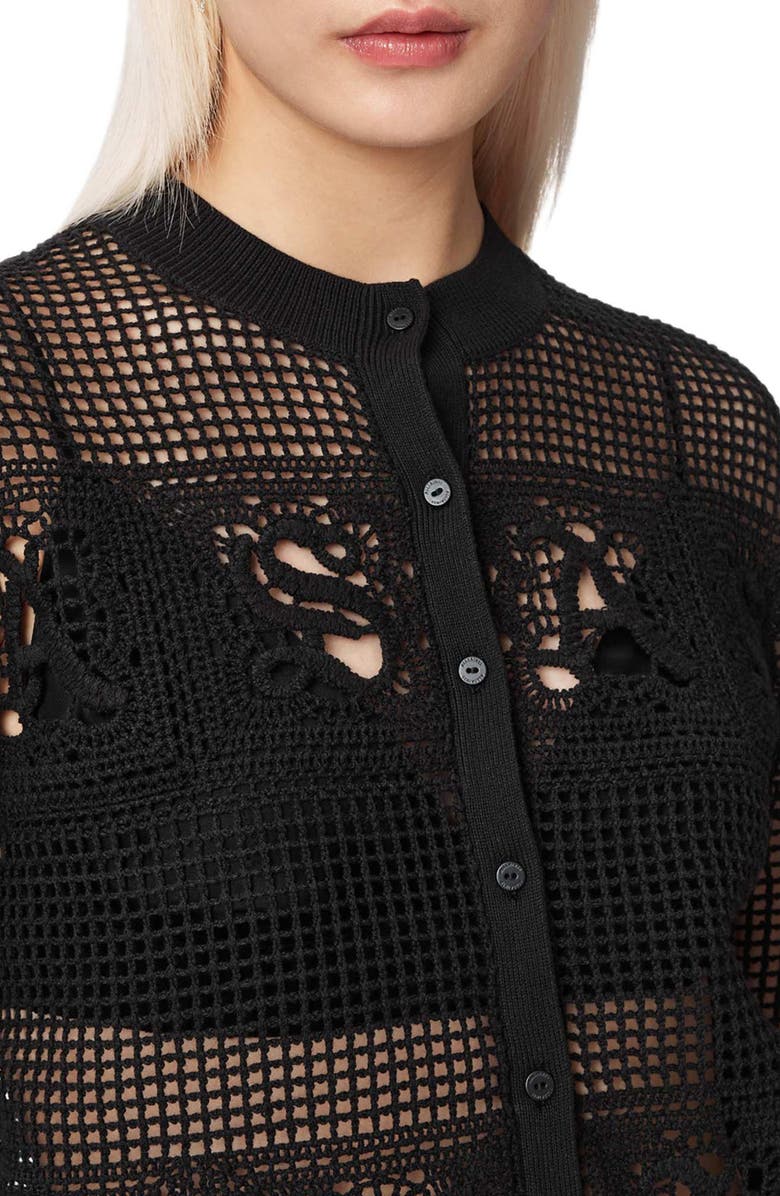 AllSaints Kyra Mesh Cardigan, Alternate, color, 