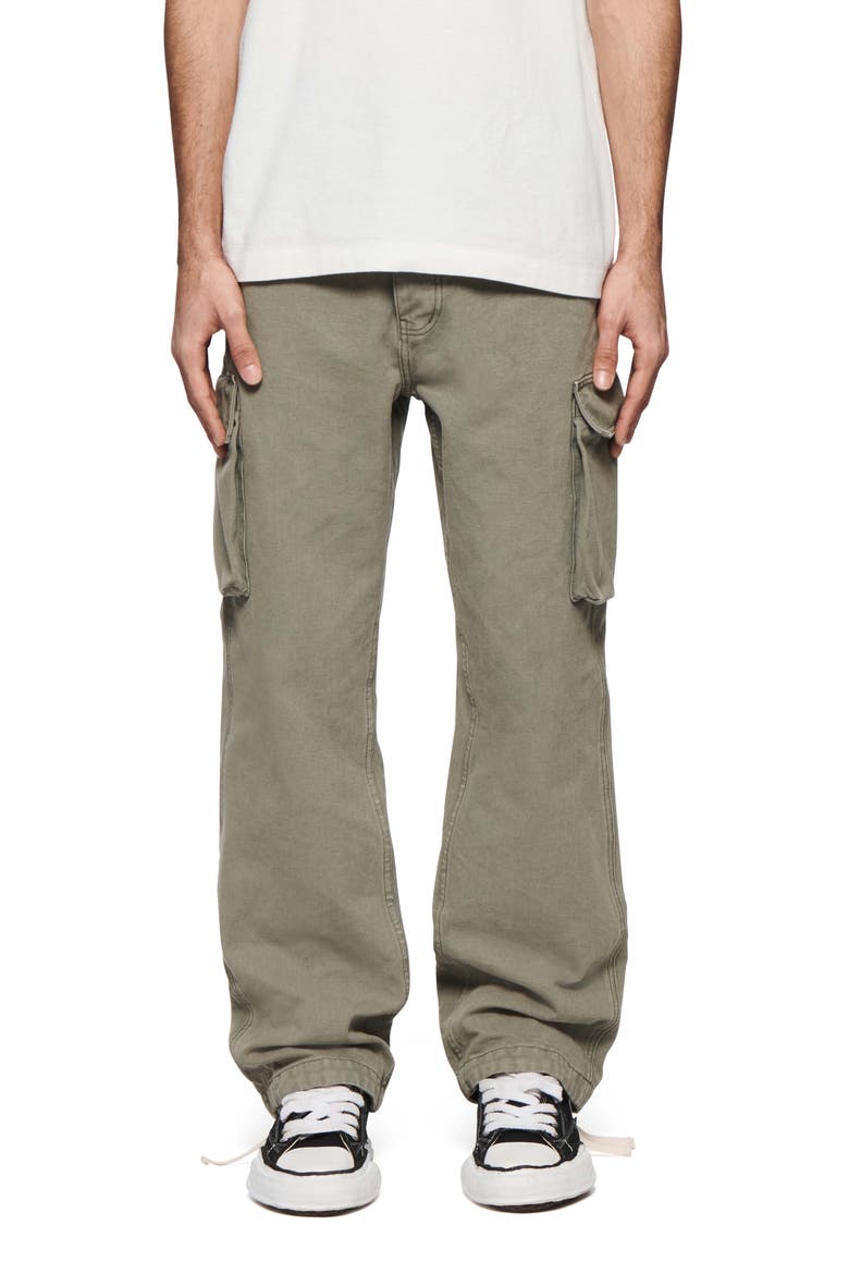 Wide Leg Cotton Canvas Cargo Pants, Main, color, GREEN