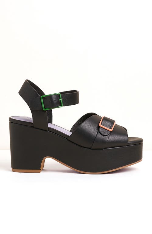 Charlotte Stone Raf Mismatch Platform Sandal In Black