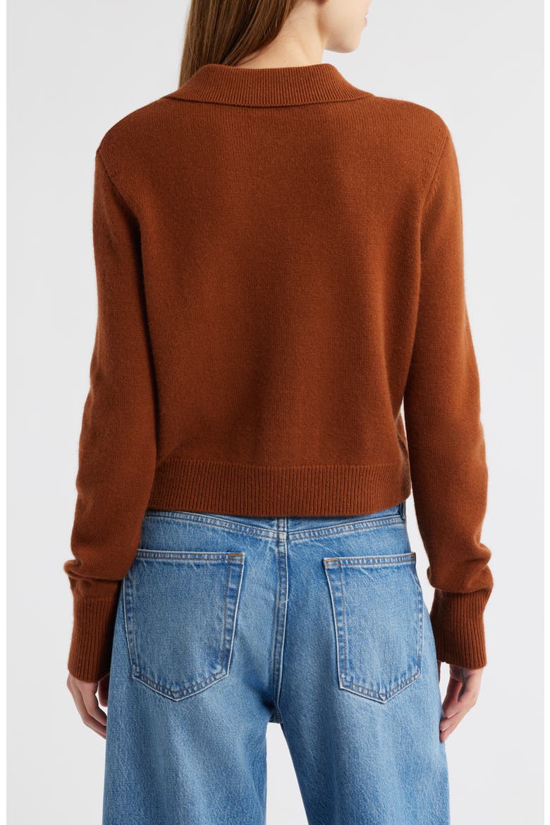 Cashmere Shrunken Cardigan, Alternate, color, CHESTNUT