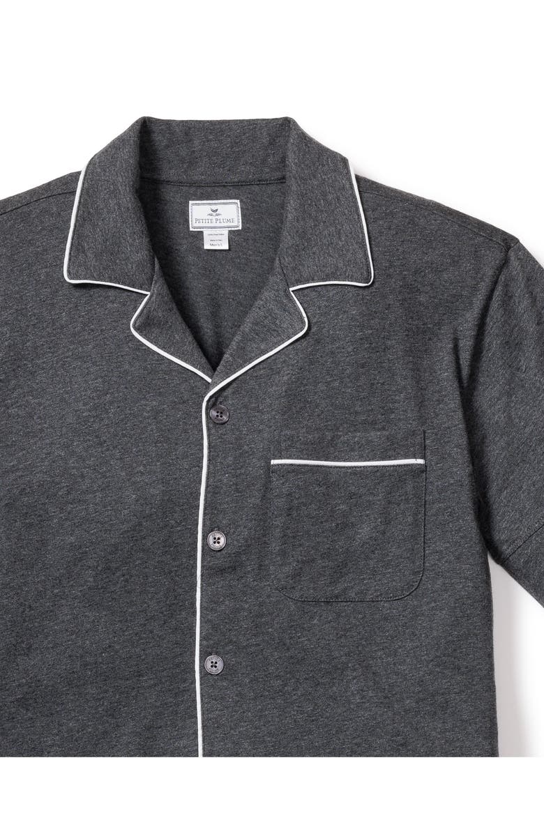 Petite Plume Heathered Pima Cotton Knit Short Pajamas, Alternate, color, Grey