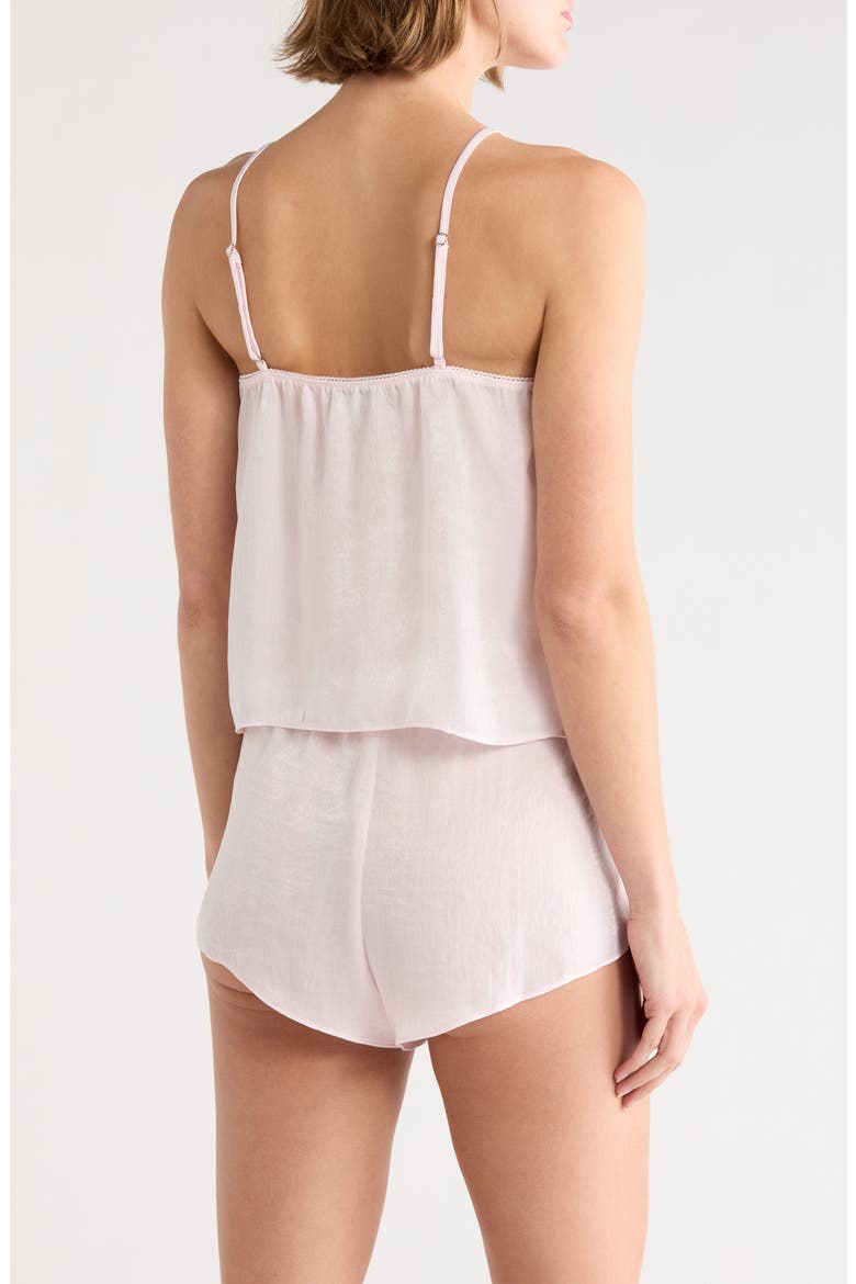 Maxine Shimmer Satin Cami & Short Pajamas, Alternate, color, LIGHT ROSE