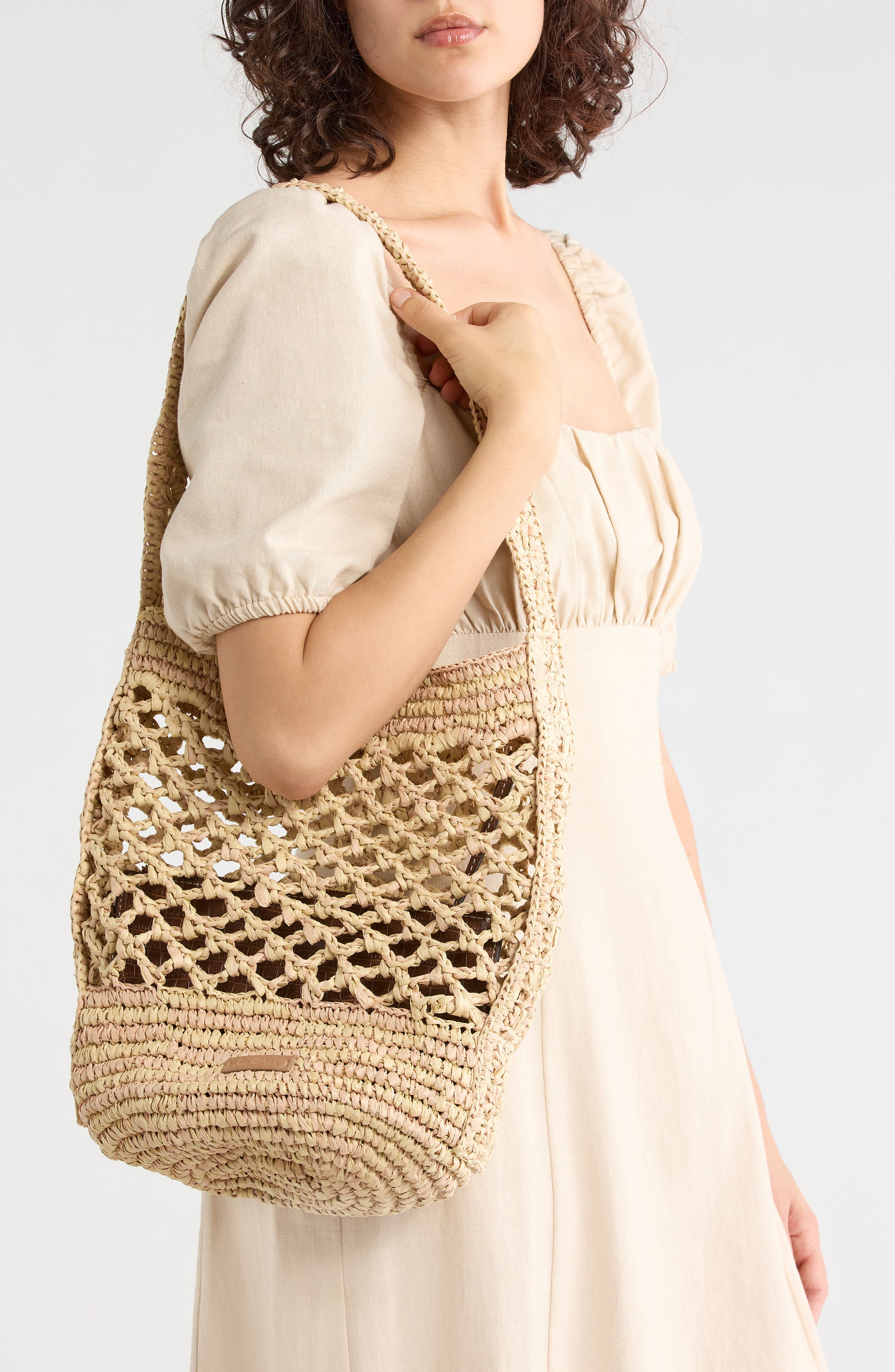 Remi Raffia Bucket Bag, Alternate, color, NATURAL