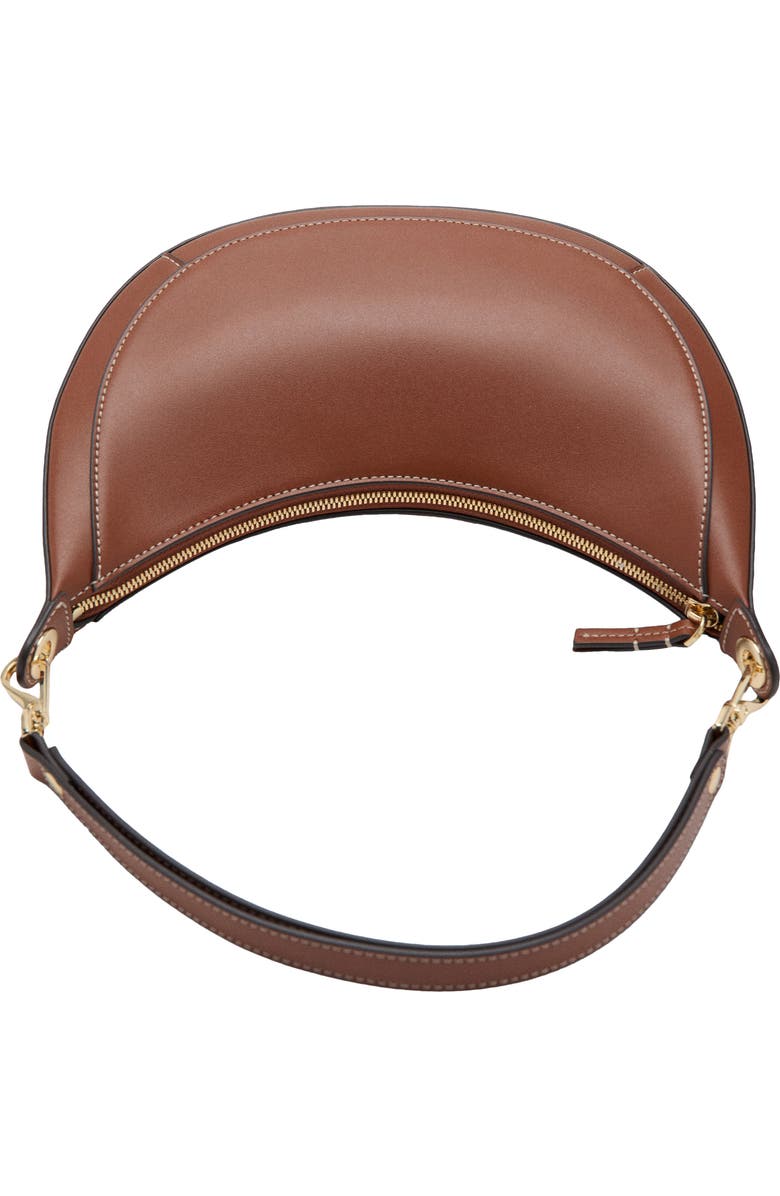 MANGO Oval Faux Leather Shoulder Bag, Alternate, color, Leather
