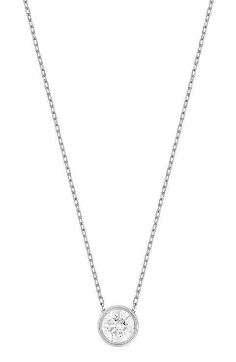 Bezel Diamond Solitaire Pendant Necklace (Online Trunk Show)