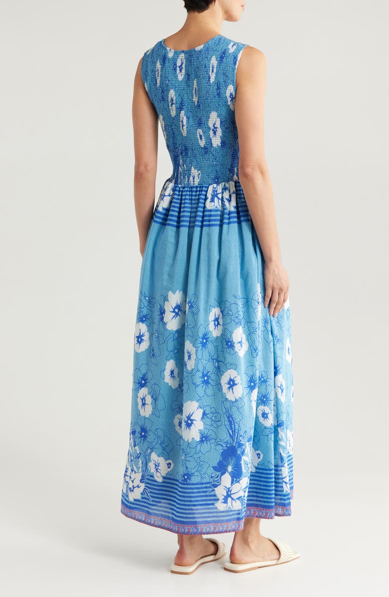 ALICIA BELL Willow Cutout Sleeveless Cover-Up Maxi Dress, Alternate, color, Blue White Flowers