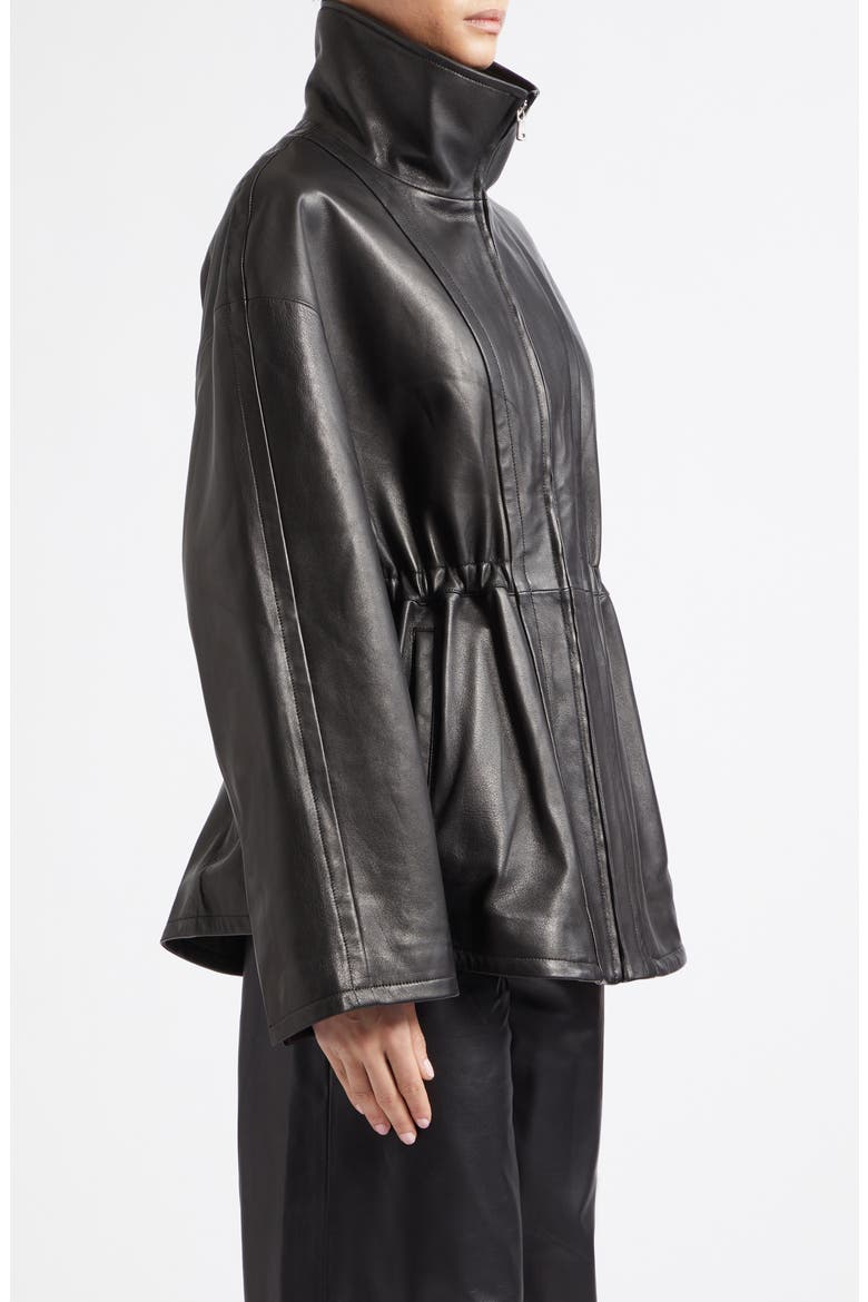 Passage Relaxed Fit Leather Jacket, Alternate, color, NOIR CLASSIQUE