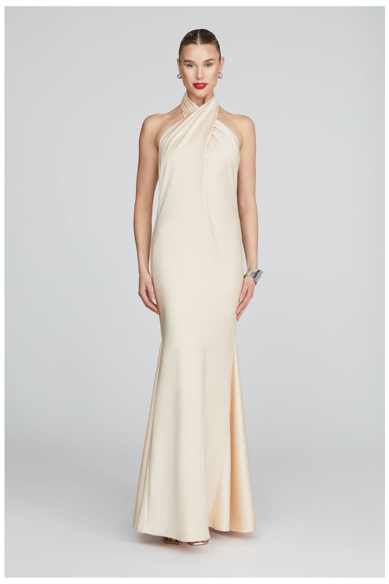 Ninette Satin Gown, Main, color, Pearl