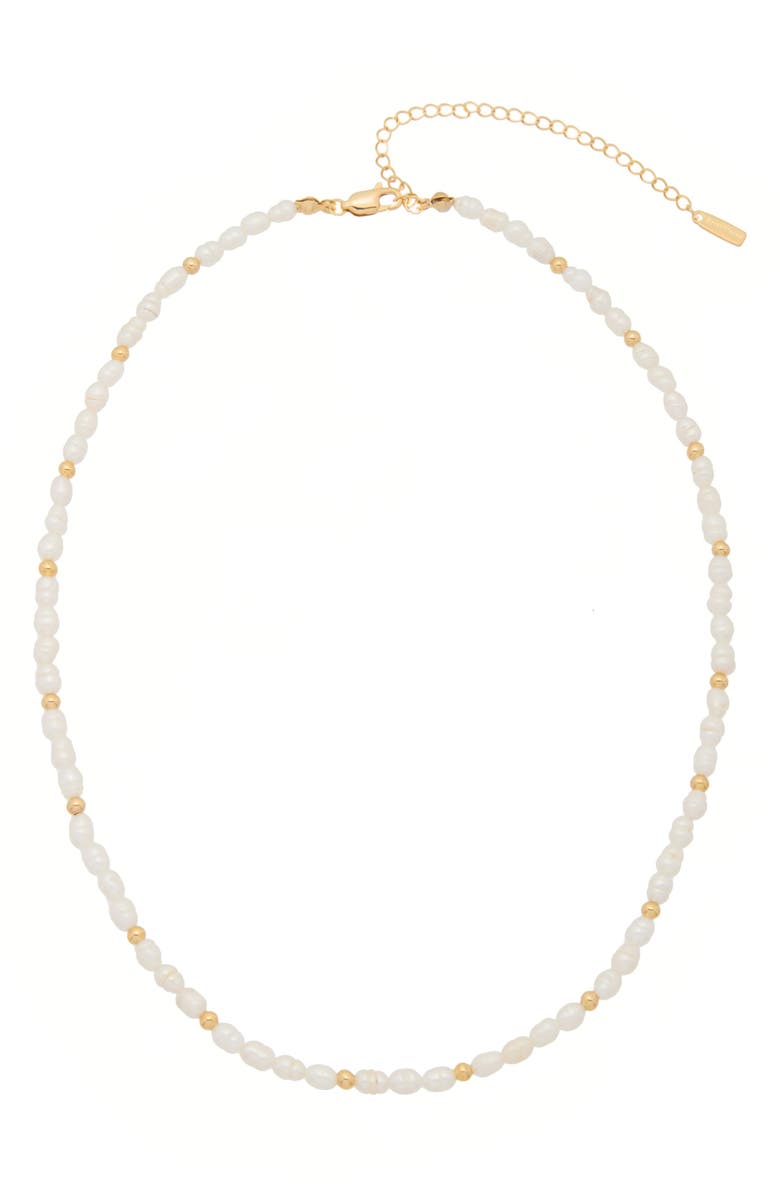 st. Moran Freshwater Seed Pearl Necklace, Main, color, White