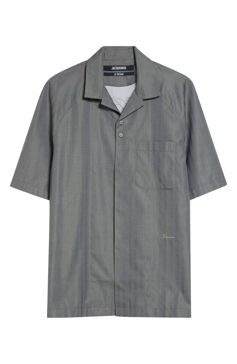 Jacquemus La Chemise Romarin Camp Shirt, Main, color, Dark Khaki