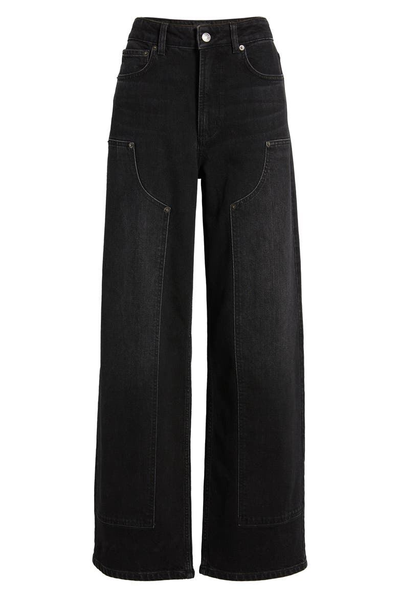 Getty High Waist Crop Wide Leg Utility Jeans, Alternate, color, ONYX