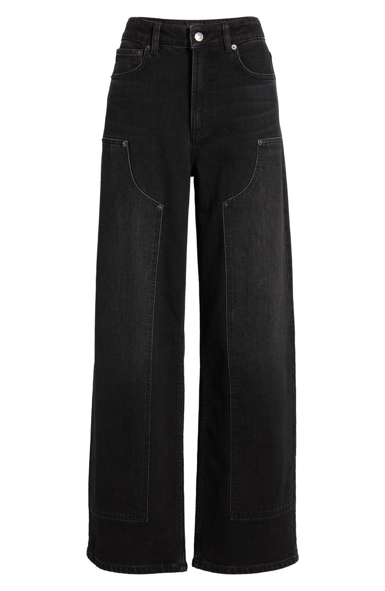 Rails Getty High Waist Crop Wide Leg Utility Jeans, Alternate, color, Onyx