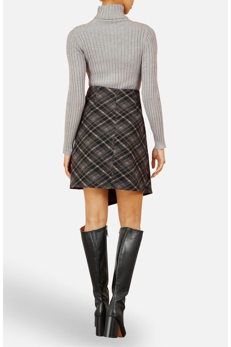 Check Wrap Skirt, Alternate, color, Black