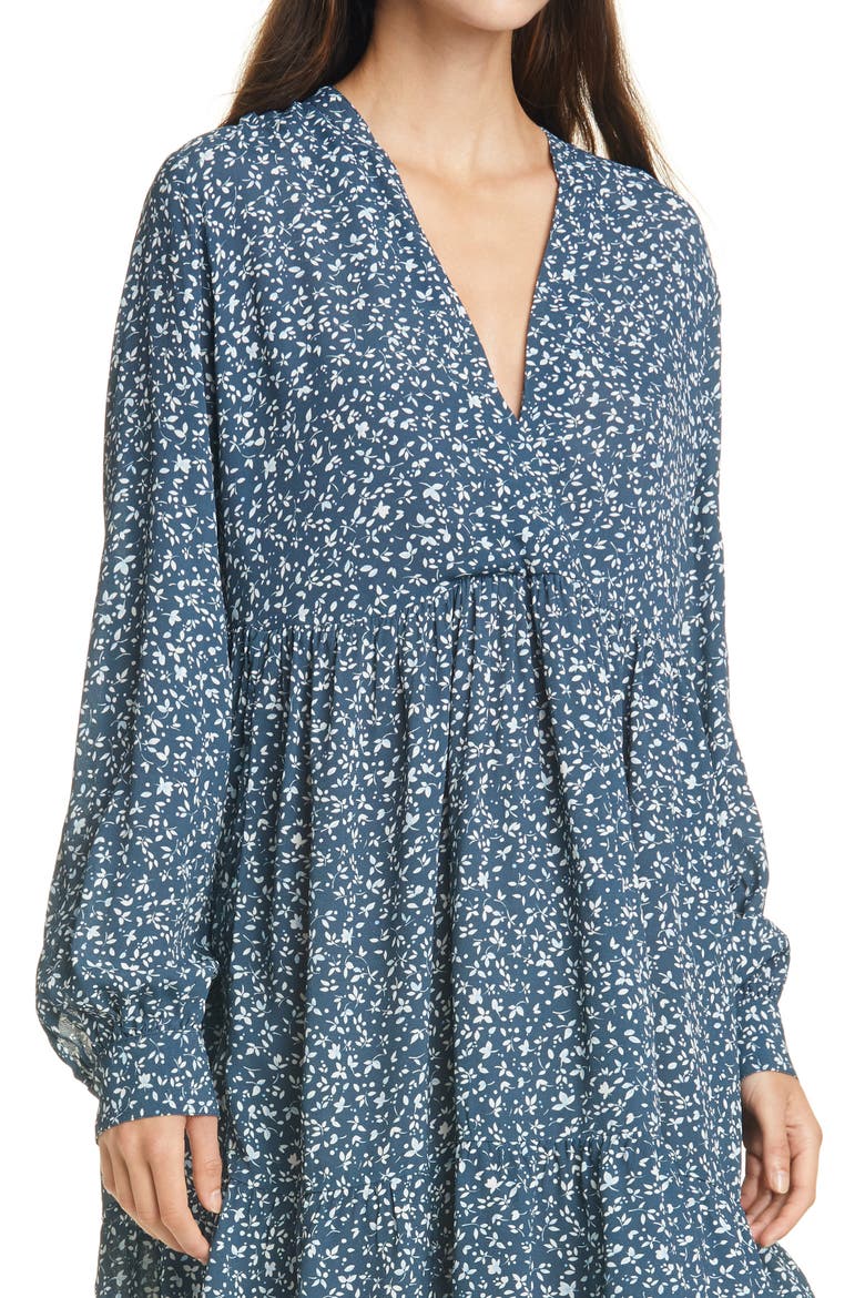 Mori Calico Long Sleeve Dress, Alternate, color, SNOWFLAKE