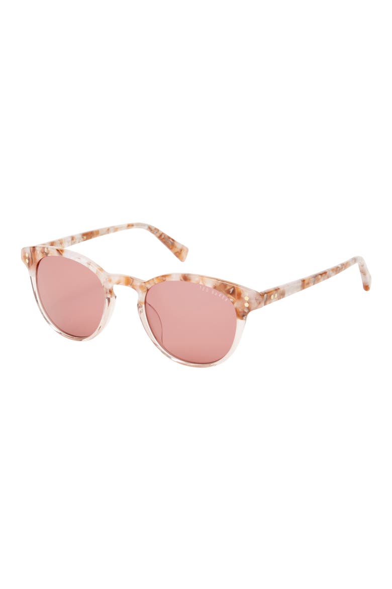 55mm Round Sunglasses, Alternate, color, BLUSH