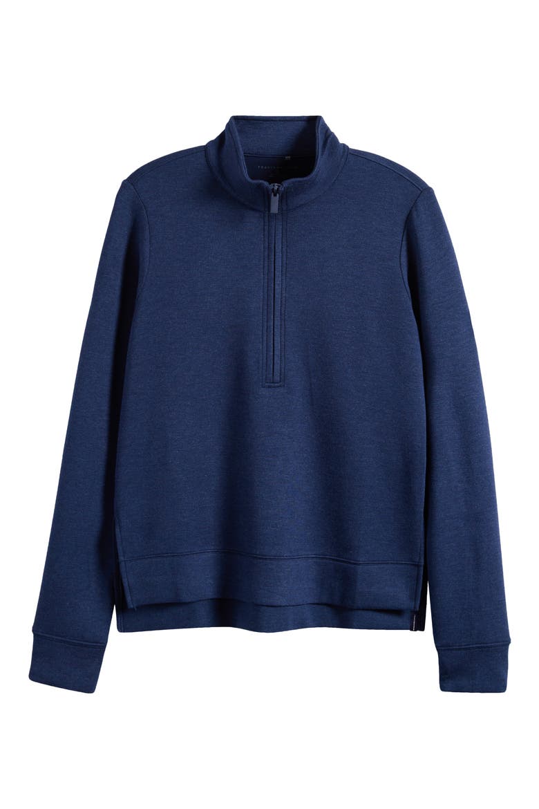Shadow Mirage Half Zip Pullover, Alternate, color, HEATHER NAVY