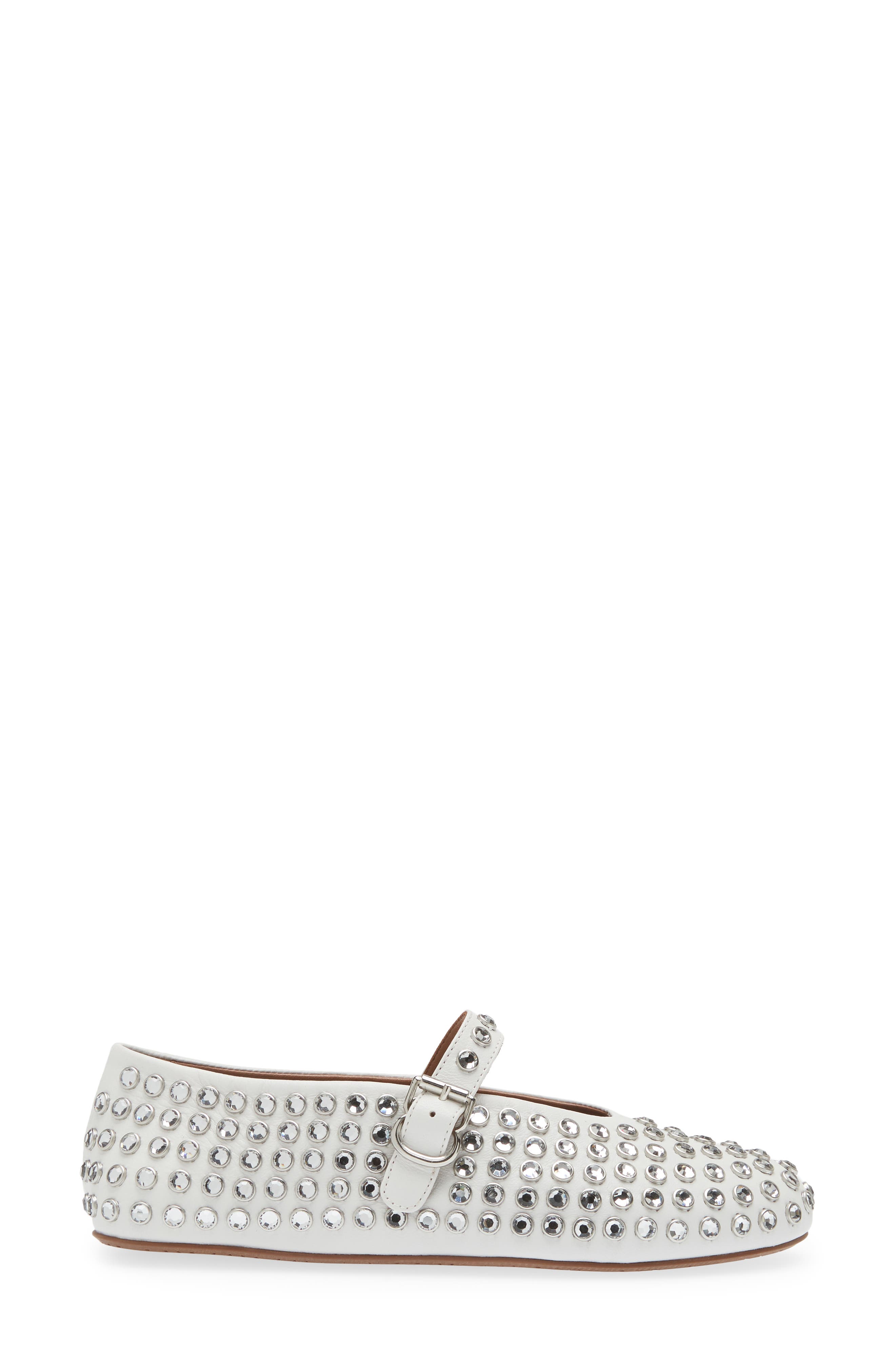 Rhinestone Ballet Flat, Alternate, color, WHITE