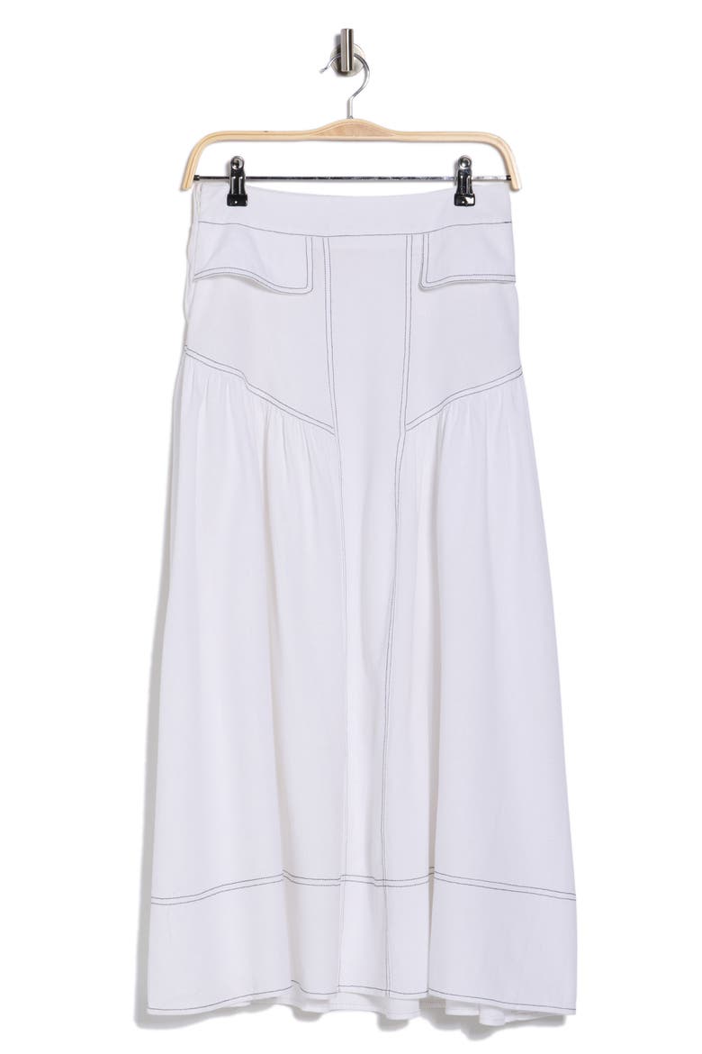Davenport Midi Skirt, Alternate, color, CLOUD DANCER W/ BLACK
