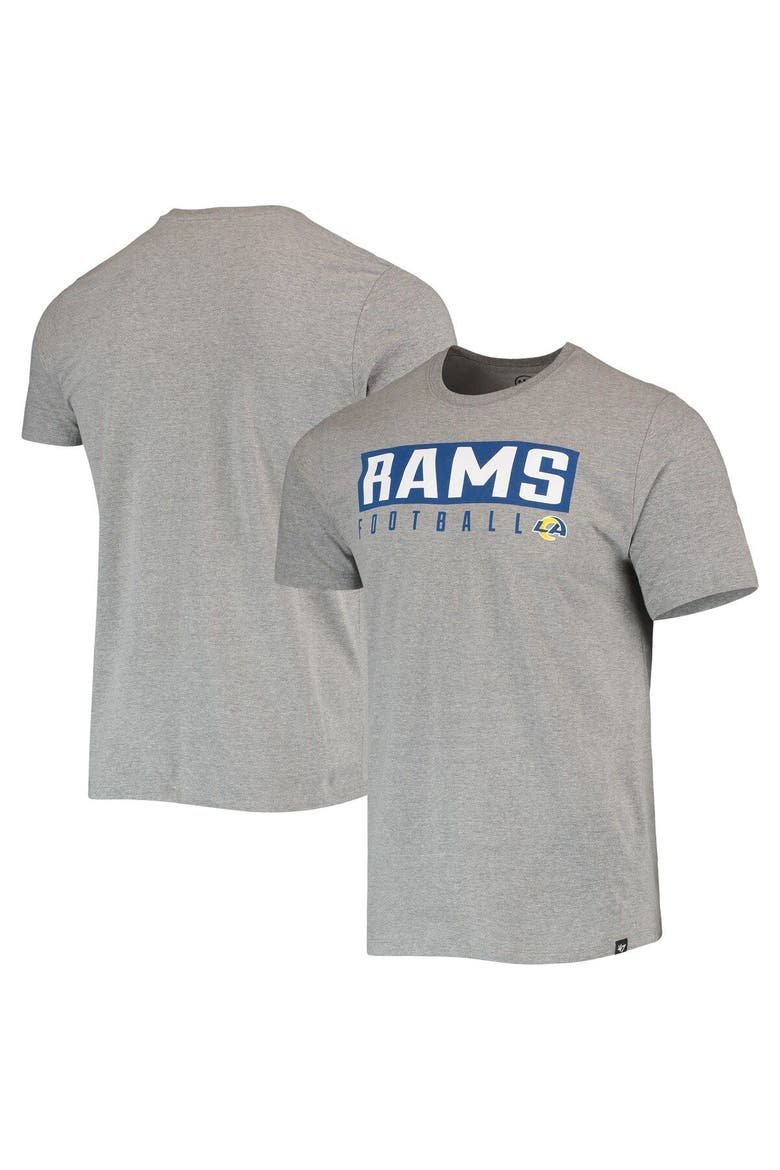 Men's '47 Gray Los Angeles Rams Major Super Rival T-Shirt, Main, color, Gray