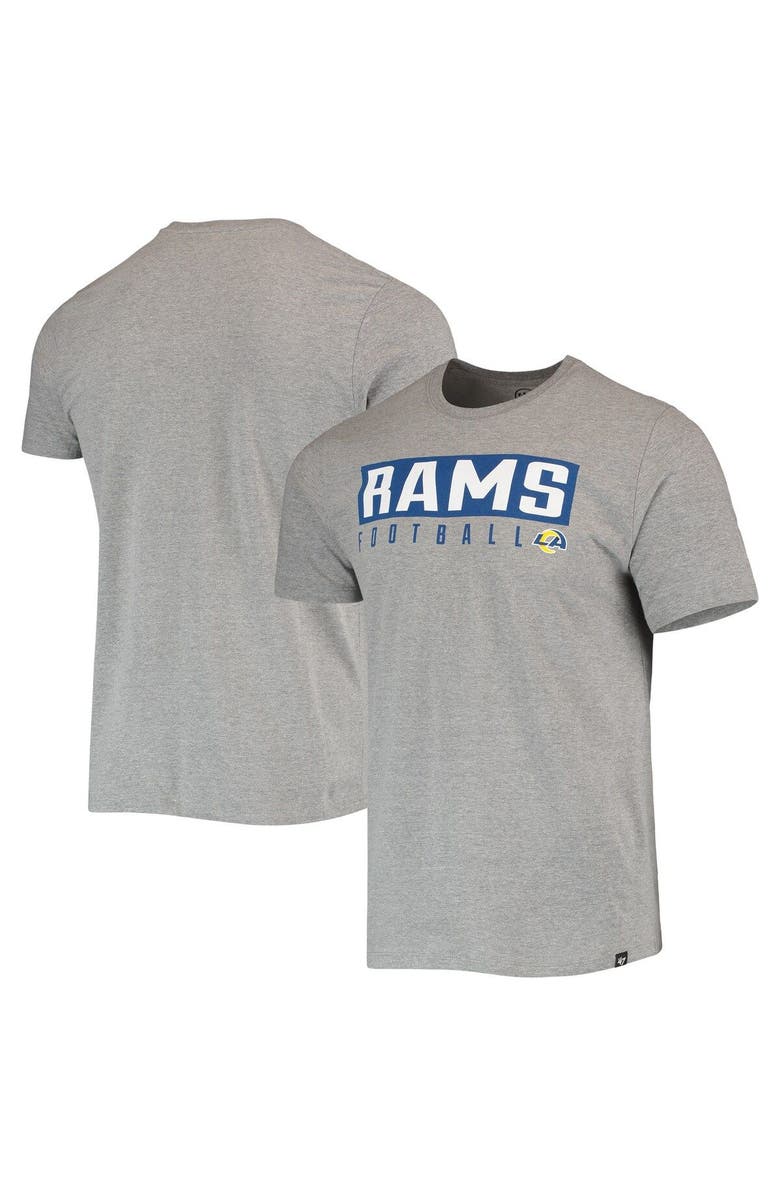 '47 Men's '47 Gray Los Angeles Rams Major Super Rival T-Shirt, Main, color, Gray