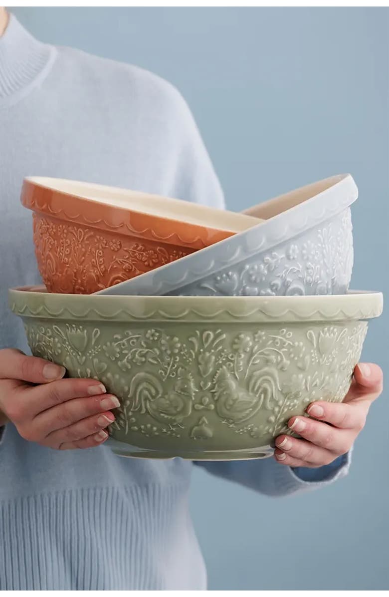 MASON CASH Home to Roost Size 12 Mixing Bowl, 4.25 Quart, Alternate, color, Green