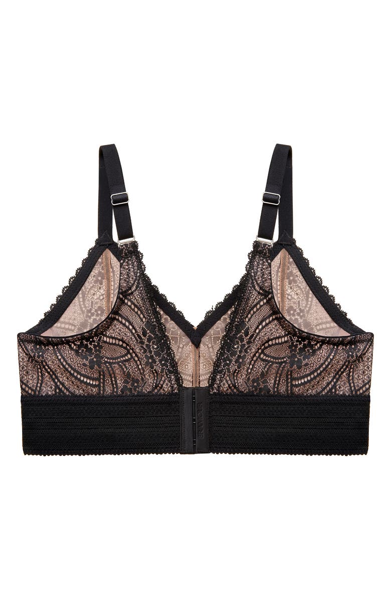 Glamorise Bramour Gramercy Luxe Lace Bralette, Alternate, color, Black