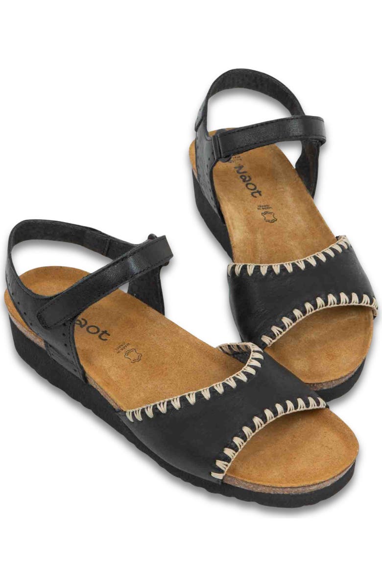Naot Luna Sandal, Alternate, color, Black Leather