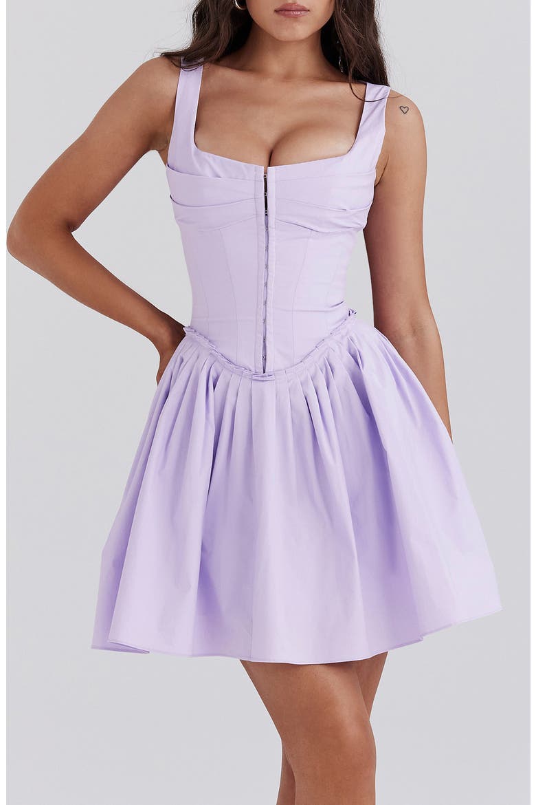 Cupid Corset Sleeveless Minidress, Alternate, color, PASTEL LILAC