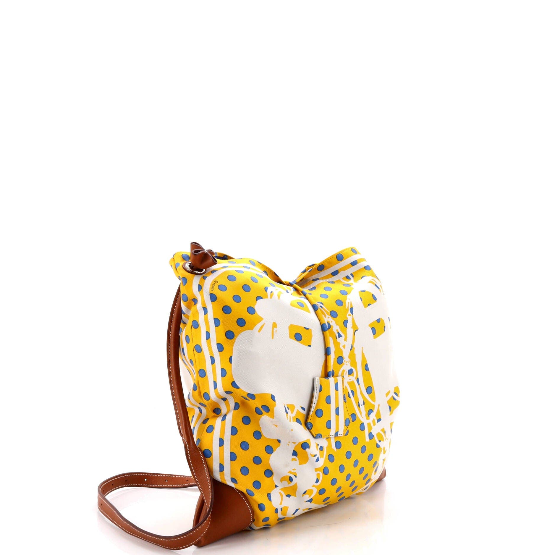 Silky City Bag Printed Silk and Leather PM, Alternate, color, Yellow