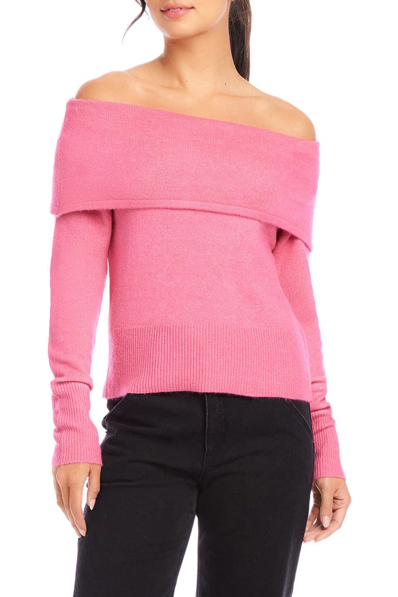 Monique Off the Shoulder Sweater, Main, color, PINK