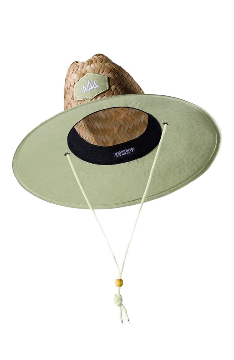 Hemlock Solid Straw Lifeguard Hat, Alternate, color, Solid Green