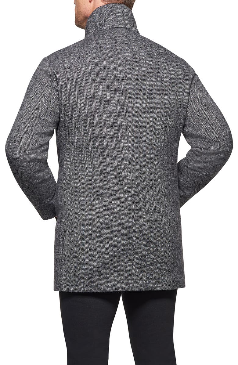 Norwegian Wool Waterproof Herringbone Wool Blend Car Coat, Alternate, color, 