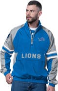 STARTER Men's Starter Blue Detroit Lions Prospect Half-Zip Pullover