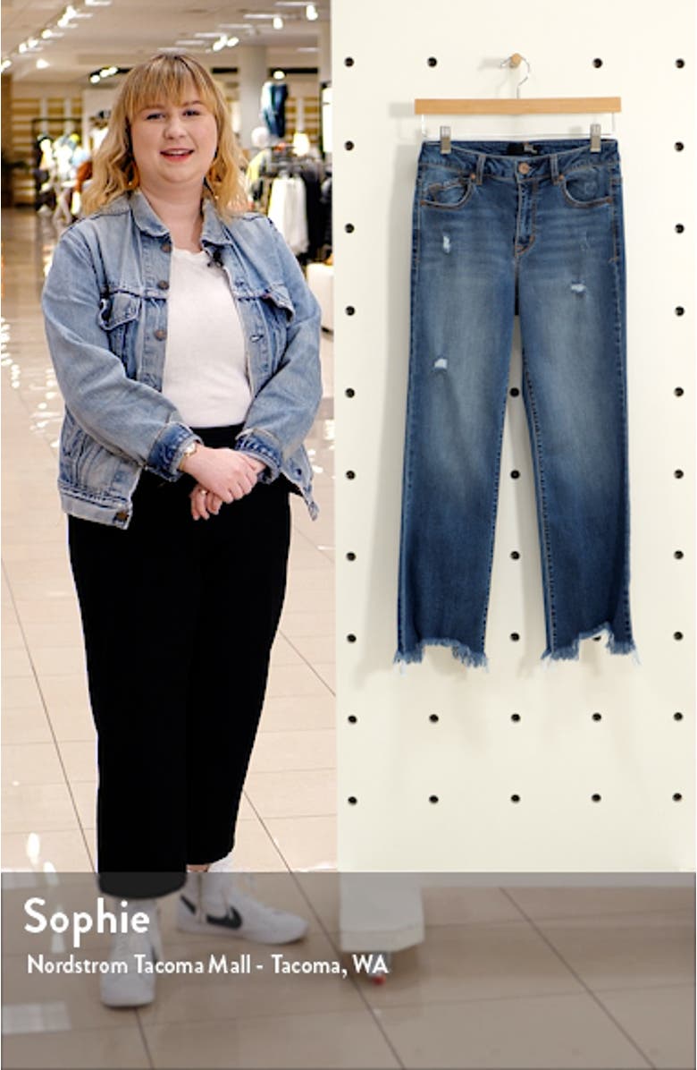 High Waist Raw Hem Jeans, sales video thumbnail