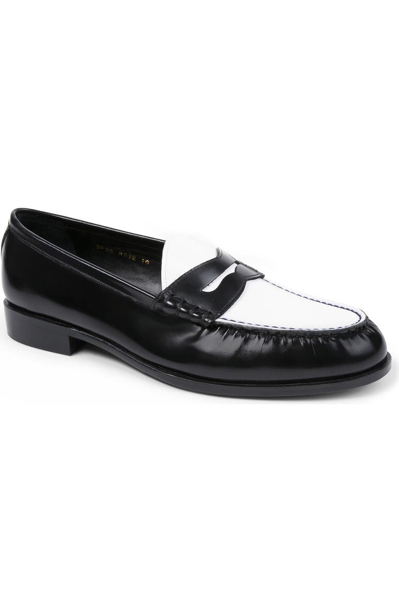Anthony Veer Como Penny Loafer, Main, color, Black White
