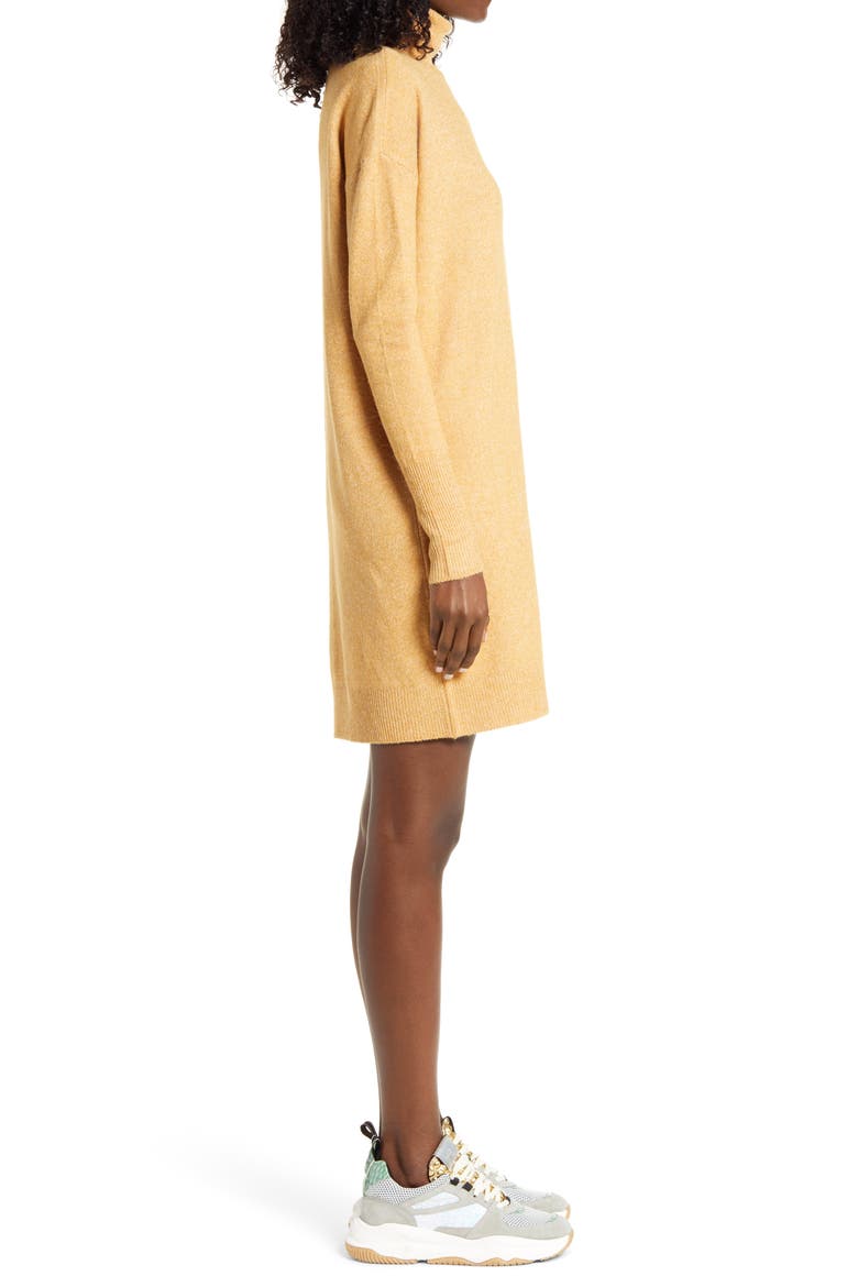 Brilliant Turtleneck Long Sleeve Sweater Dress, Alternate, color, BUCKTHORN BROWN