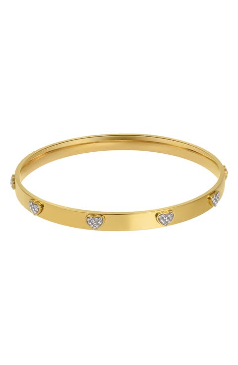 Water Resistant Pavé Heart Station Bracelet