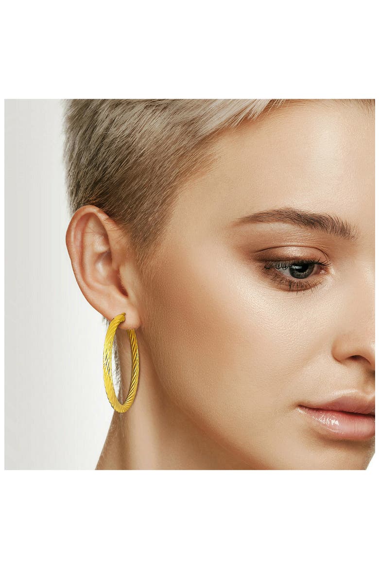 Twisted Hoop Earrings, Alternate, color, GOLD